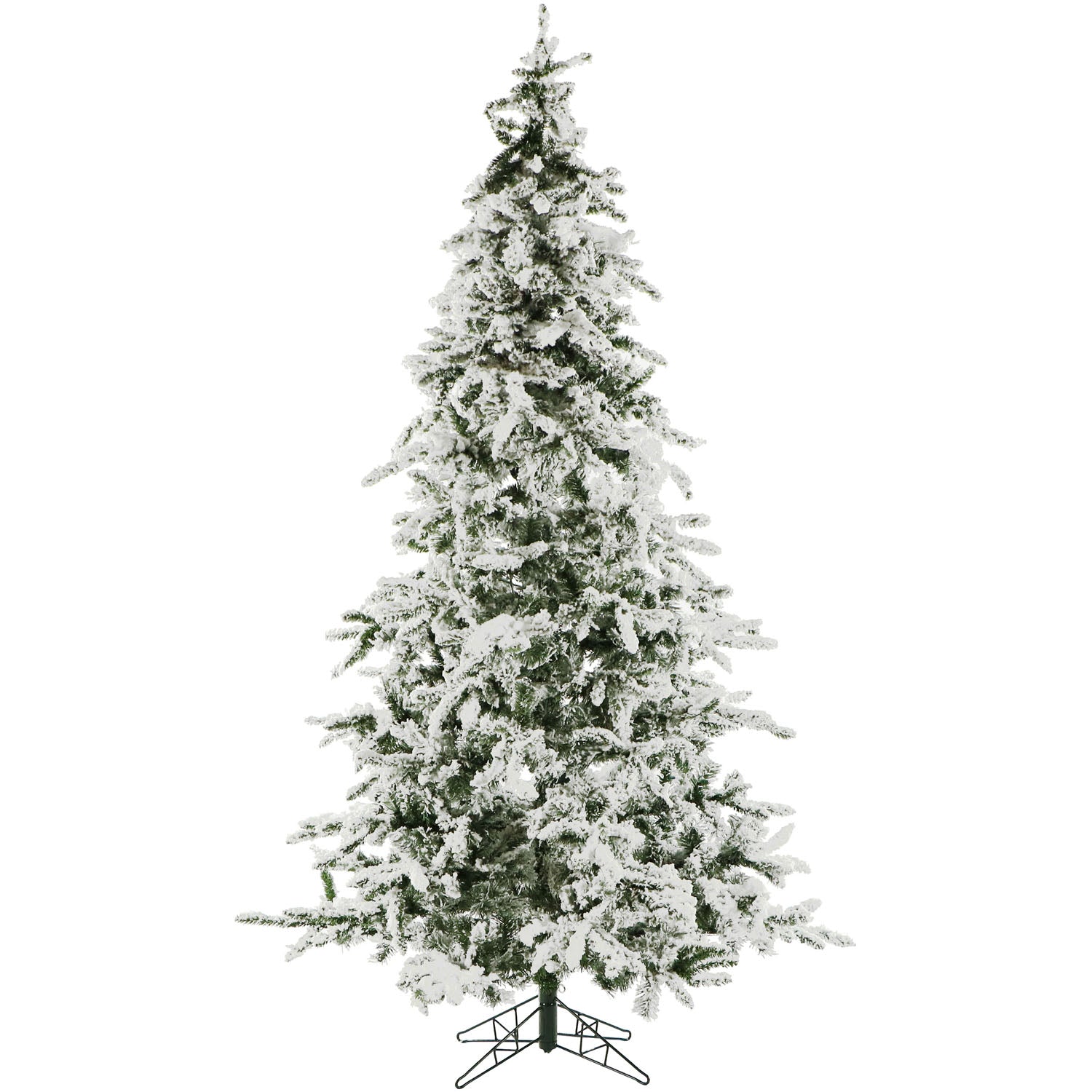 Christmas Time -  7.5-Ft. White Pine Snowy Artificial Christmas Tree with Clear LED String Lighting