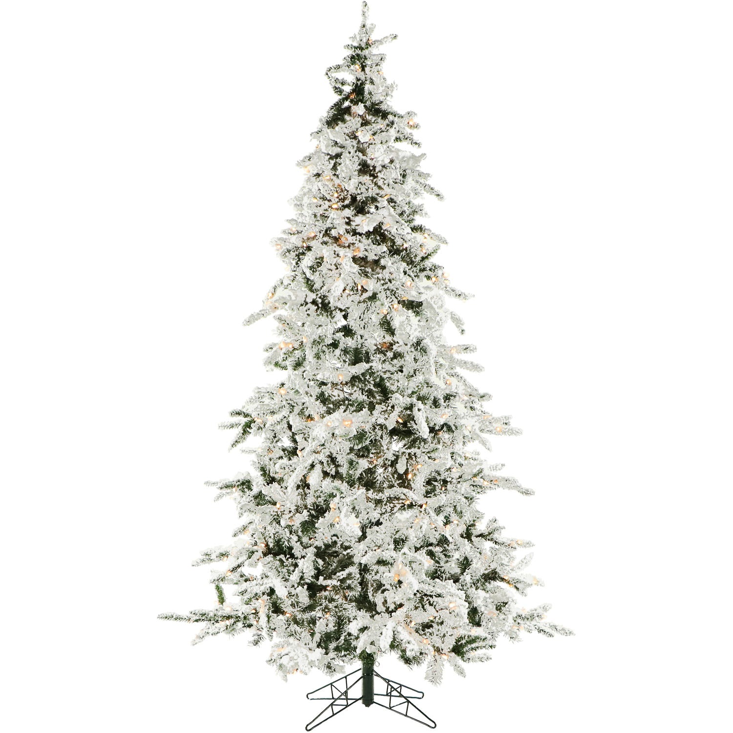 Christmas Time -  7.5-Ft. White Pine Snowy Artificial Christmas Tree with Multi-Color LED String Lighting and Holiday Soundtrack
