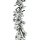 Christmas Time -  9-Ft. White Pine Snowy Garland with Warm White LED Lights
