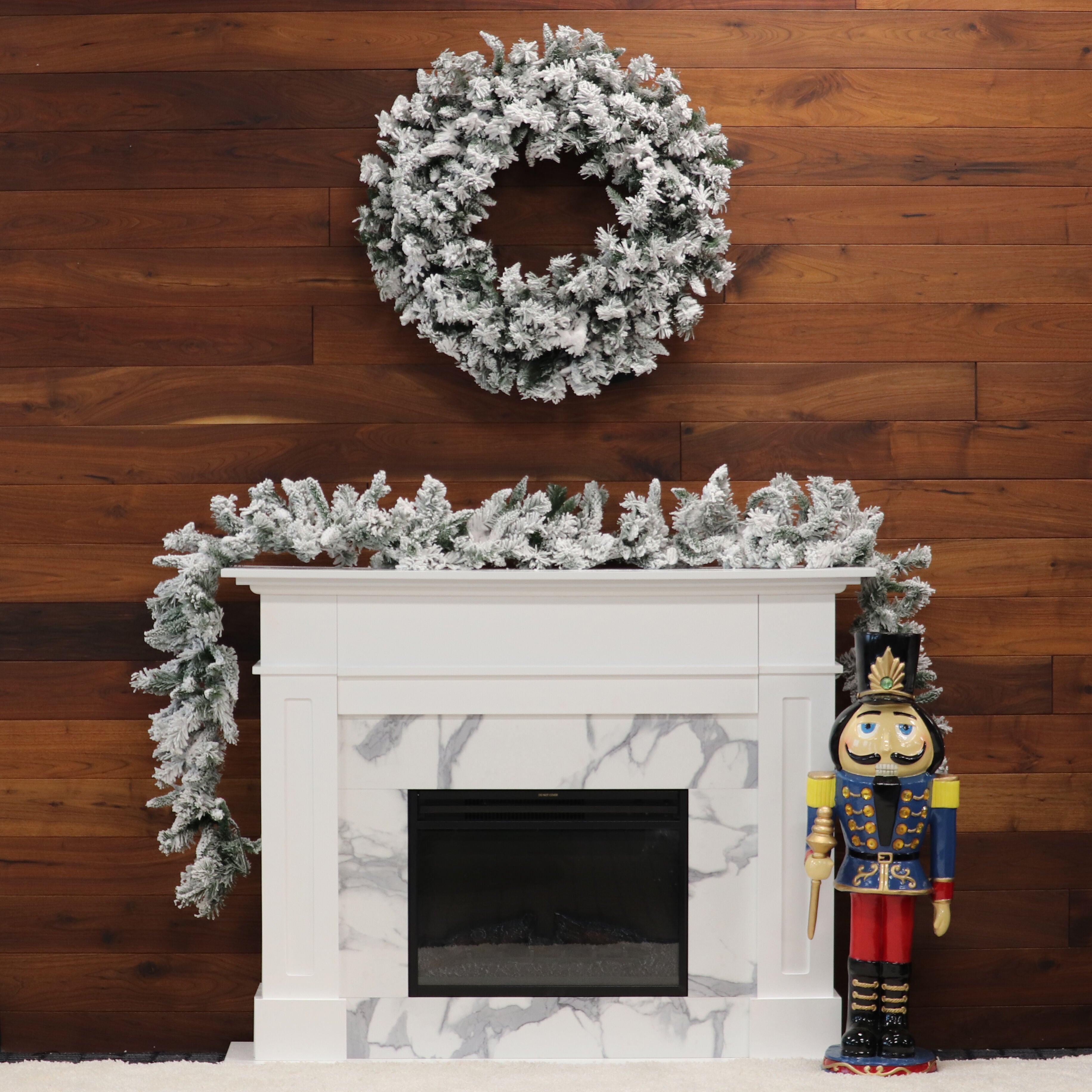 Christmas Time -  9-Ft. White Pine Snowy Garland