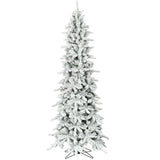 Christmas Time -  6.5-Ft. Slim White Pine Flocked Christmas Tree