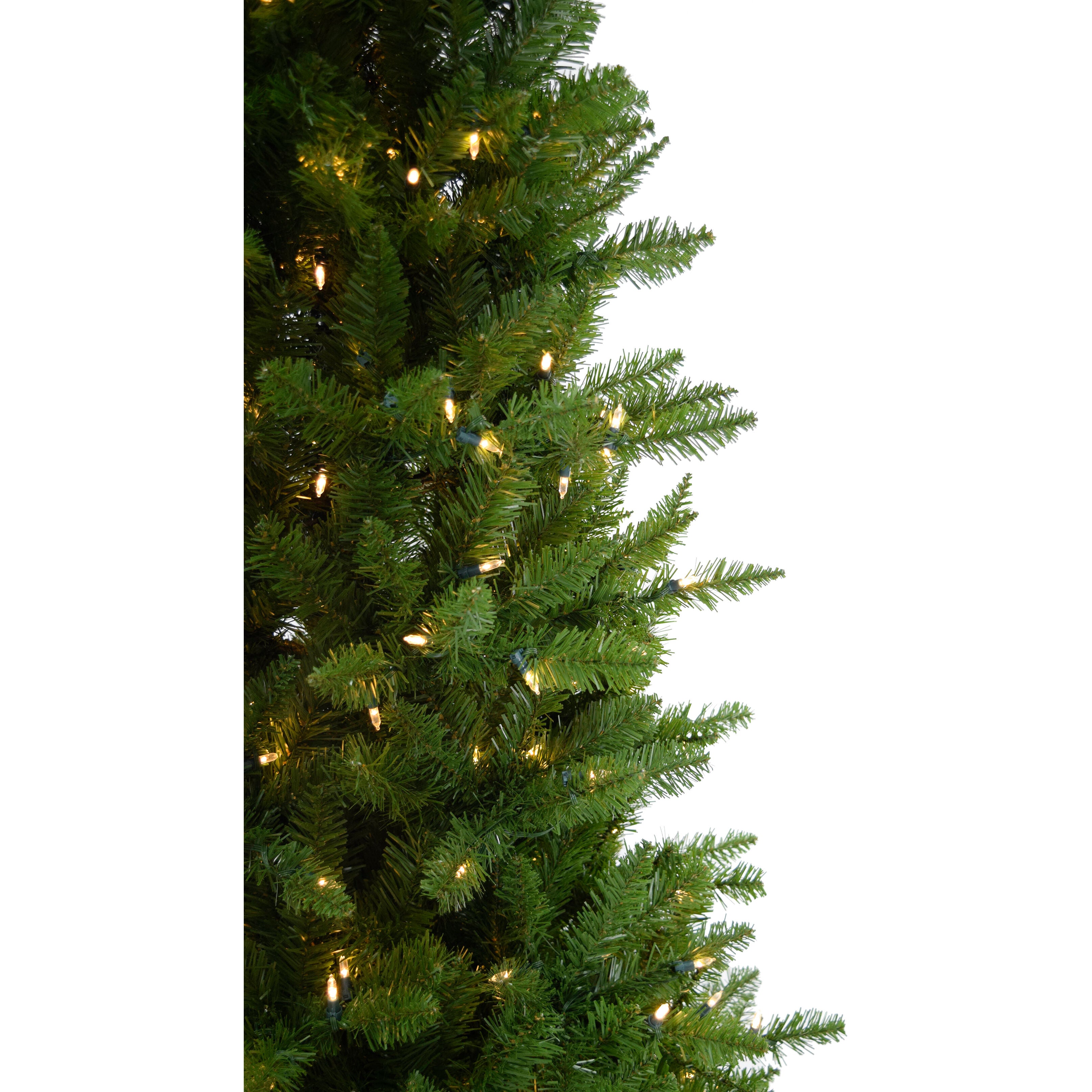 Christmas Time -  6.5-Ft Prelit Winter Wonderland Slim Green Christmas Tree with EZ Connect Warm White LED Lights
