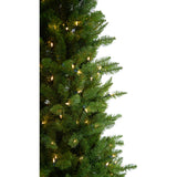 Christmas Time -  7.5-Ft Prelit Winter Wonderland Slim Green Christmas Tree with EZ Connect Warm White LED Lights