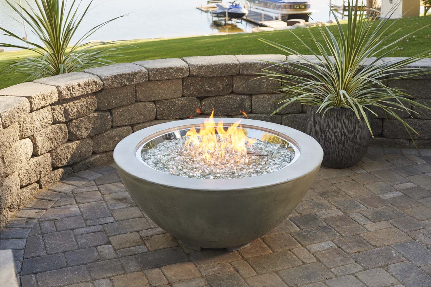 Outdoor Greatroom - Natural Grey Cove 42" Round Gas Fire Pit Bowl - CV-30