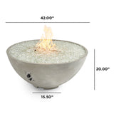 Outdoor Greatroom - Natural Grey Cove Edge 42" Round Gas Fire Pit Bowl - CV-30E