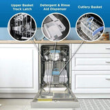 Danby Dishwasher Danby 18” Built-in Dishwasher with Front Controls (White/Black)