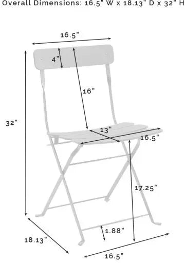 Crosley Furniture - Karlee 3Pc Indoor/Outdoor Metal Bistro Set Navy - Bistro Table & 2 Chairs