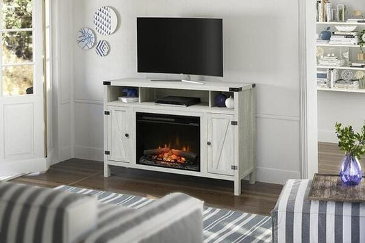Dimplex BUILT-IN ELECTRIC FIREPLACES Dimplex - 43-inch Sadie Media Console with Electric Fireplace - Silver | C3P23LR-2051SP