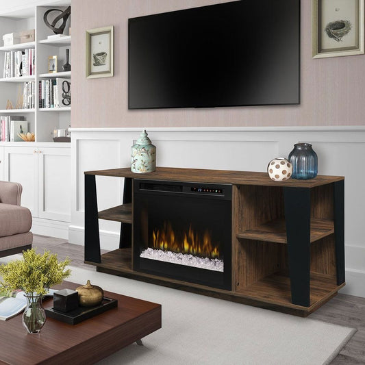 Dimplex BUILT-IN ELECTRIC FIREPLACES Dimplex - Arlo Electric Fireplace Television Stand with XHD26L Electric Firebox, Tan Walnut | GDS26L8-1918TW | DM2526-1918TW