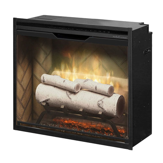Dimplex Dimplex - 24-inch Revillusion Built-in Electric Fireplaces | Herringbone Backer - Weather Concrete | RBF24DLX - RBF24DLXWC