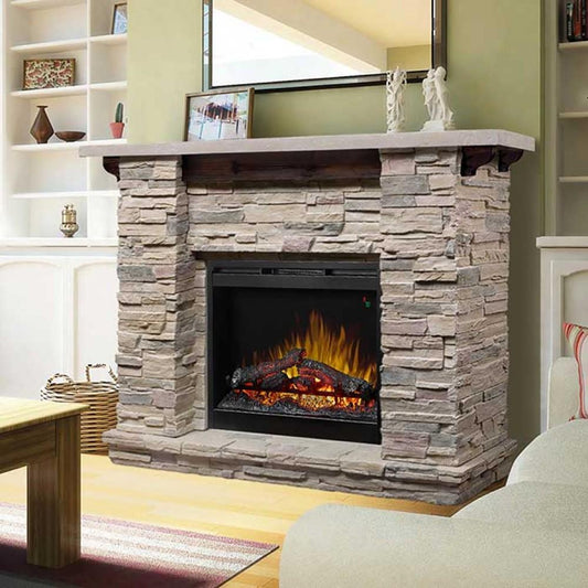 Dimplex Fireplace Mantels Dimplex Featherston Mantel with 28-In Multi-Fire XHD Electric Fireplace Insert