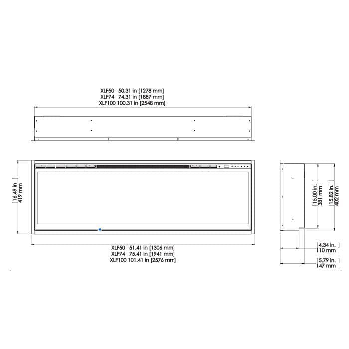 Dimplex Linear Electric Fireplace Dimplex - IgniteXL® 100-inch Built-in Linear Electric Fireplace | Black Trim | XLF100