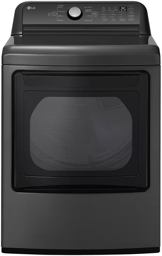 LG - 7.3 cu. ft. Ultra Large High Efficiency Vented Electric Dryer in Middle Black - DLE7150M
