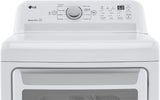 LG - 7.3 cu. ft. Large Capacity Vented Gas Dryer with Sensor Dry and Transparent Glass Door in White - DLG7151W