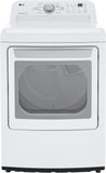 LG - 7.3 cu. ft. Large Capacity Vented Gas Dryer with Sensor Dry and Transparent Glass Door in White - DLG7151W