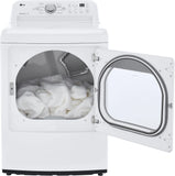 LG - 7.3 cu. ft. Large Capacity Vented Electric Dryer with Sensor Dry and Transparent Glass Door in White - DLE7150W