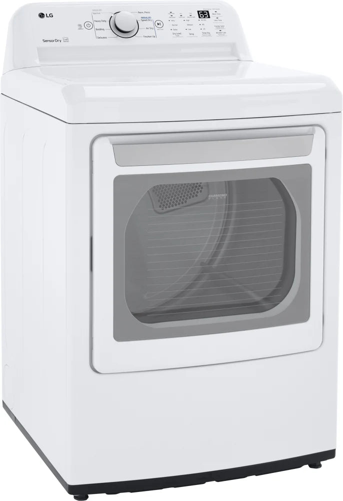 LG - 7.3 cu. ft. Large Capacity Vented Gas Dryer with Sensor Dry and Transparent Glass Door in White - DLG7151W