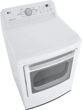 LG - 7.3 cu. ft. Large Capacity Vented Gas Dryer with Sensor Dry and Transparent Glass Door in White - DLG7151W