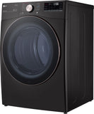 LG - 7.4 cu. ft. Large Capacity Vented Smart Stackable Electric Dryer with Sensor Dry and TurboSteam in Black Steel - DLEX4000B