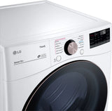 LG -  7.4 cu. ft. Large Capacity Vented Smart Stackable Electric Dryer with Sensor Dry, TurboSteam, Extra Cycles in White- DLEX4200W