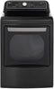 LG - 7.3 cu. ft. Large Capacity Smart Vented Electric Dryer with Sensor Dry, EasyLoad Door and TurboSteam in Black Steel - DLEX7900BE