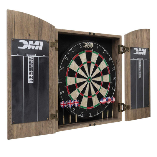DMI Sports Darting DMI SPORTS - Rustic Bristle Dartboard Cabinet Set ( Tan ) - D4600RTW