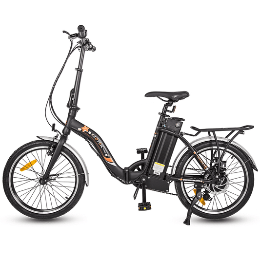 Ecotric E-Bikes Matte Black Ecotric Starfish 20inch portable and folding electric bike
