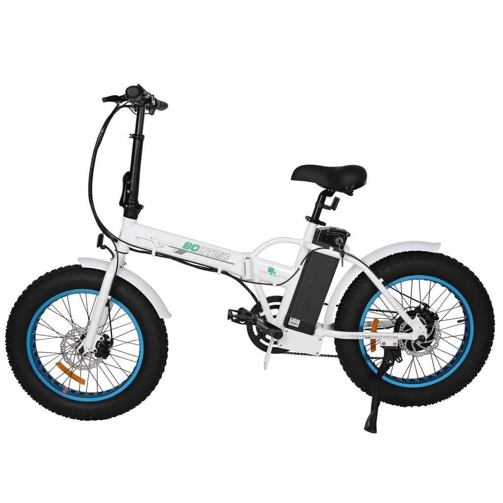 Ecotric E-Bikes White/Blue Ecotric Fat Tire Portable and Folding Electric Bike