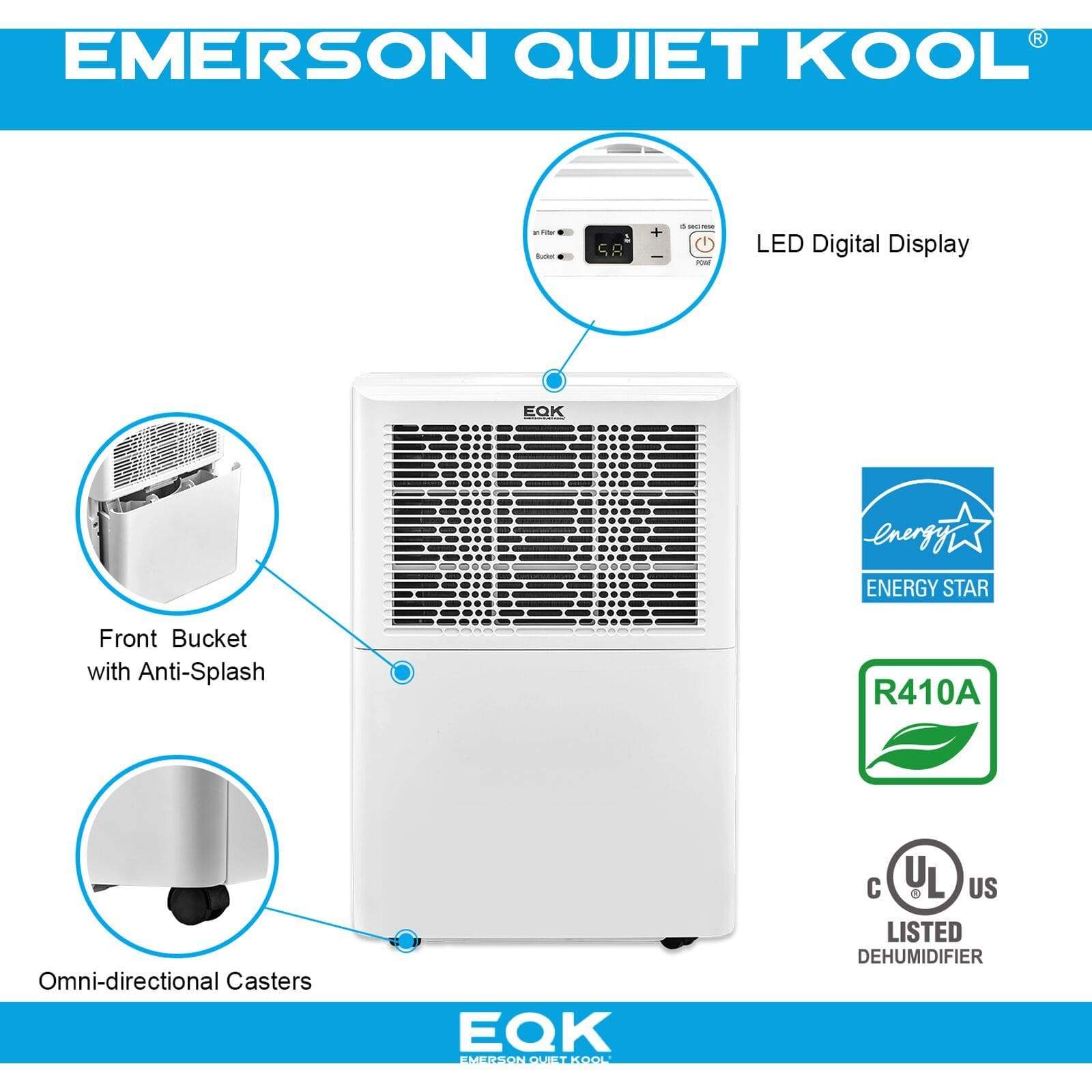 Emerson Quiet Kool Dehumidifier Emerson Quiet Kool - 25 Pint Dehumidifier - EAD25E1H
