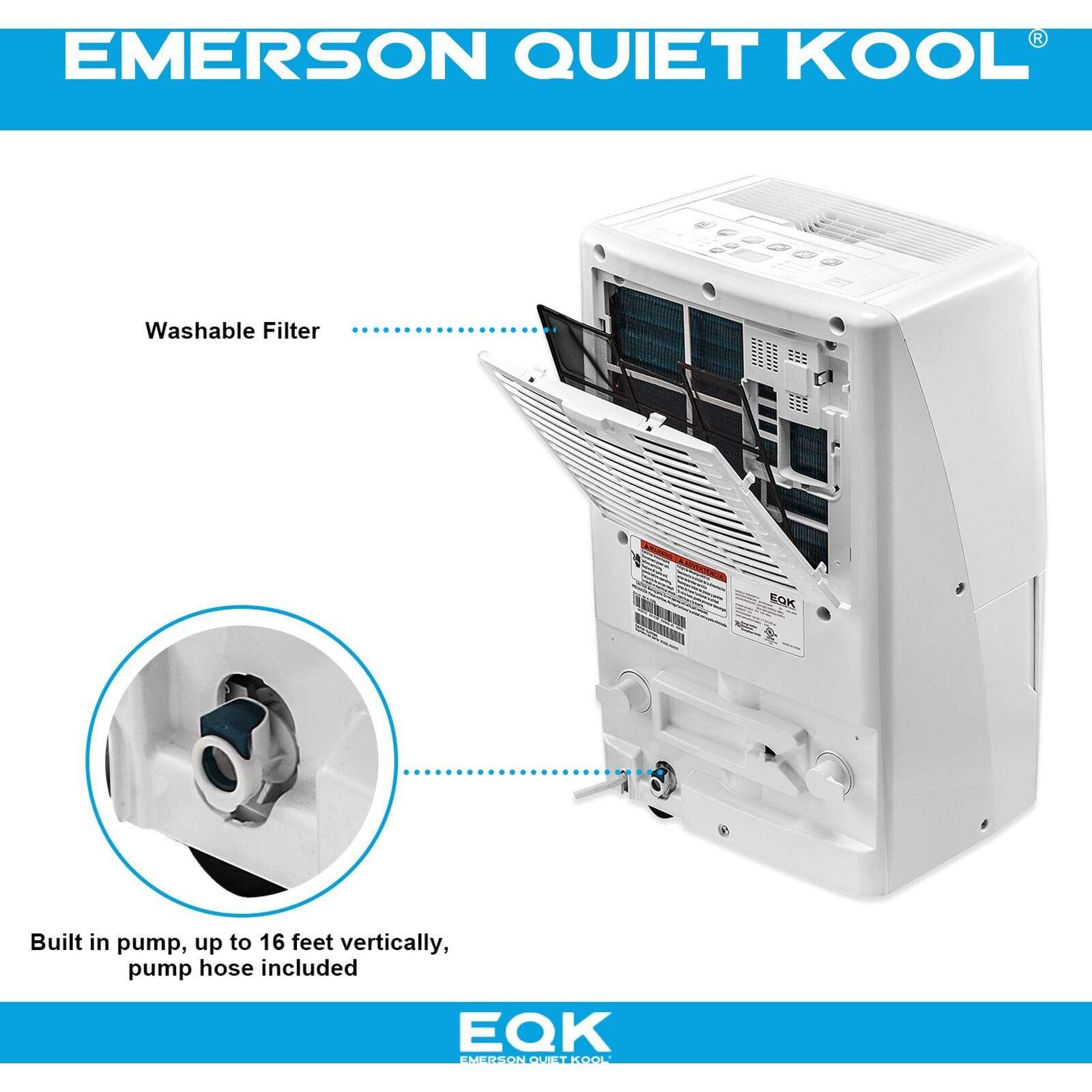 Emerson Quiet Kool Dehumidifier Emerson Quiet Kool 50 Pint Dehumidifier with Pump