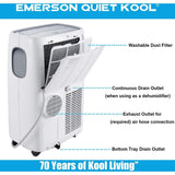 Emerson Quiet Kool Portable A/C Emerson Quiet Kool SMART Heat/Cool Portable Air Conditioner with Remote, Wi-Fi, and Voice Control for Rooms up to 550-Sq. Ft.