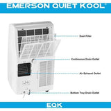 Emerson Quiet Portable A/C Emerson Quiet - 10,000 BTU 115-Volt Portable Air Conditioner with Dehumidifier Function and Remote in White
