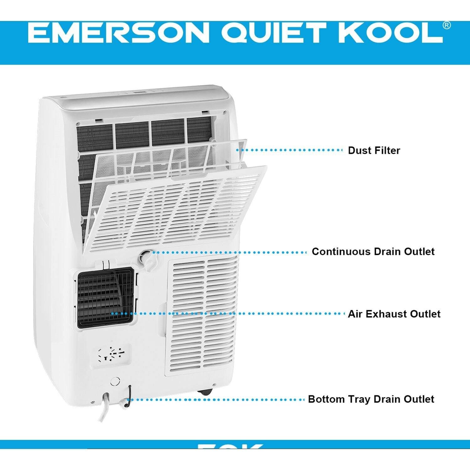 Emerson Quiet Portable A/C Emerson Quiet - 10000 BTU Heat/Cool Portable Air Conditioner with Wifi Controls