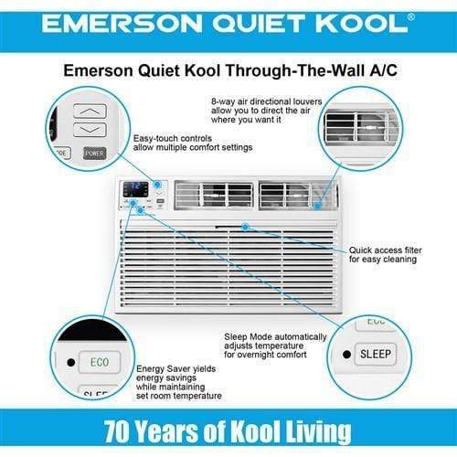 Emerson Quiet Through the Wall Air Conditioner Emerson Quiet - 14000 BTU TTW Air Conditioner with Wifi Controls, 230V
