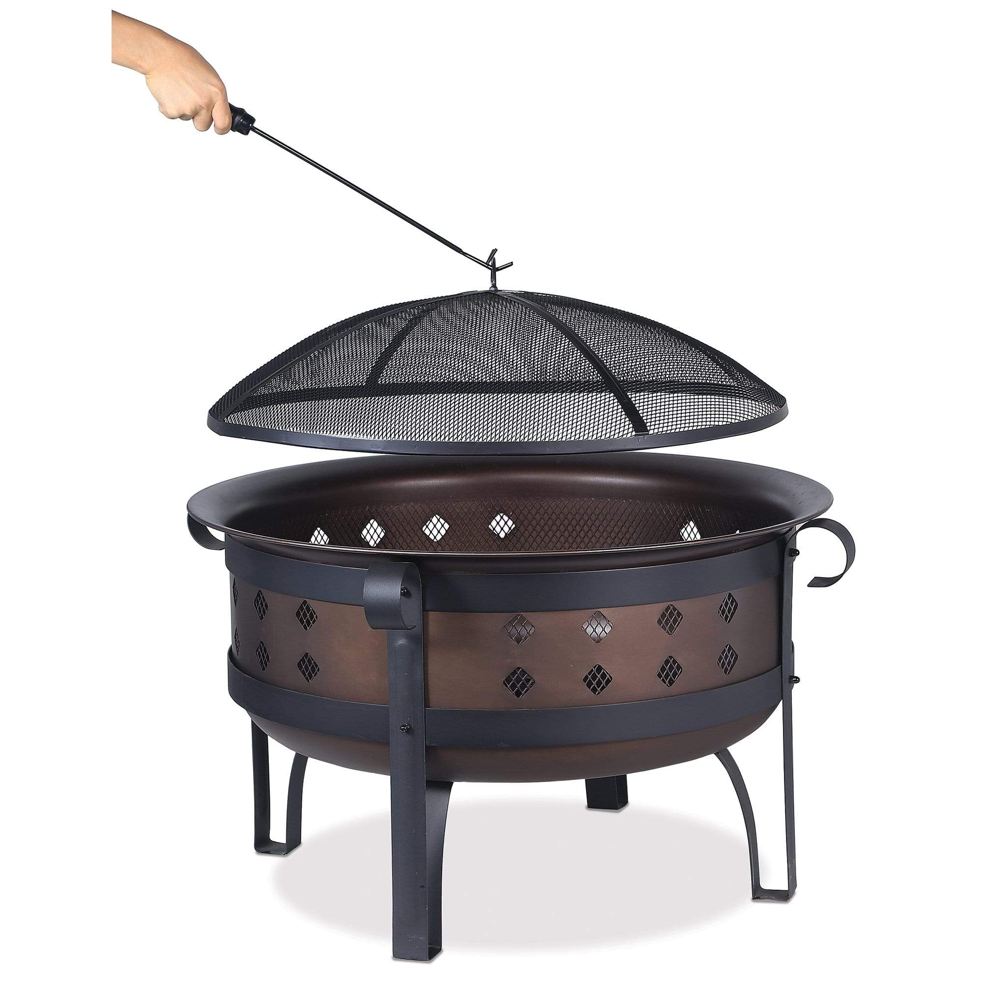Endless Summer Fire Pit 34 IN STEEL/BRUSHED COPPER WOOD BURNING OUTDOOR FIREBOWL
