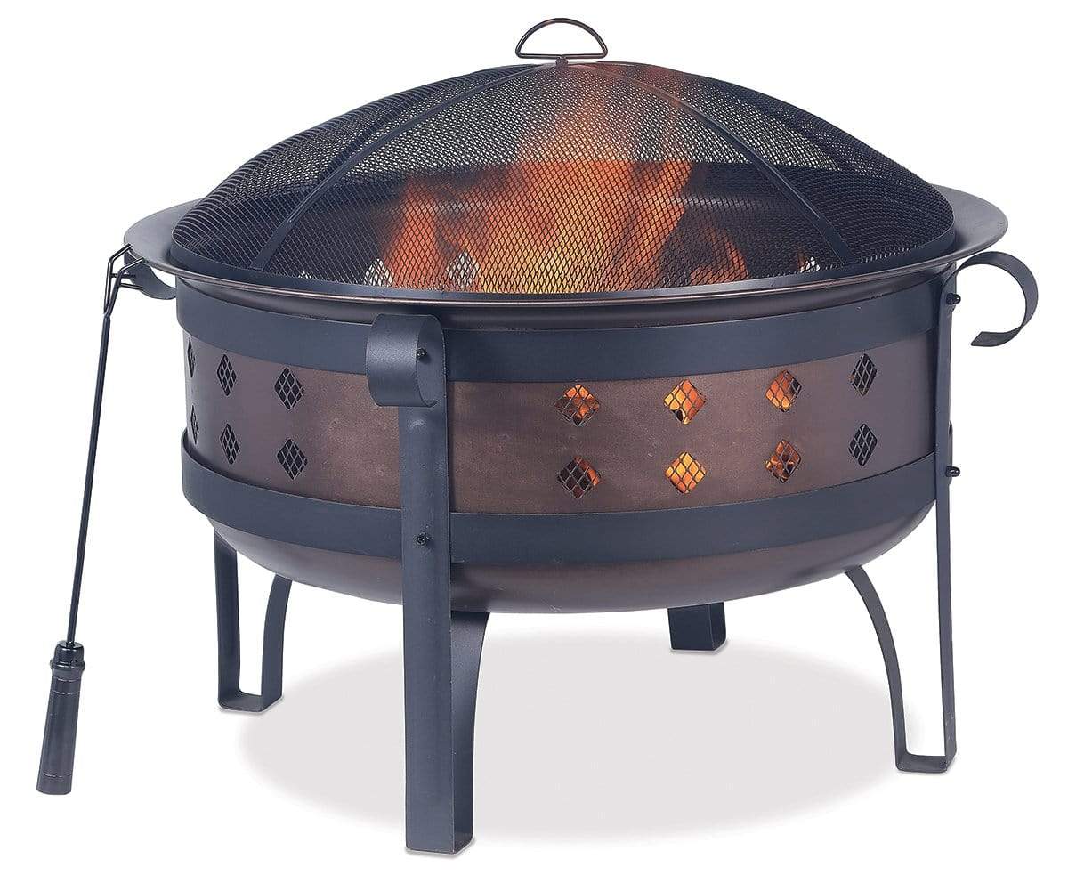 Endless Summer Fire Pit 34 IN STEEL/BRUSHED COPPER WOOD BURNING OUTDOOR FIREBOWL