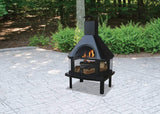 Endless Summer Fire Pit BLACK WOOD BURNING OUTDOOR FIREHOUSE WITH CHIMNEY