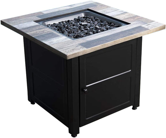 Endless Summer Fire Pit Endless Summer Harper LP Gas Outdoor Fire Pit Table with Fire Glass and Cover - GAD15299ES