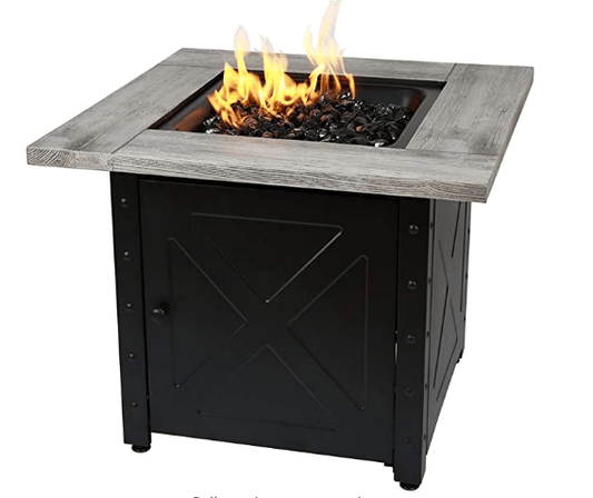 Endless Summer Fire Pit Endless Summer Mason LP Gas Outdoor Fire Pit Table with Fire Glass and Cover - GAD15300ES