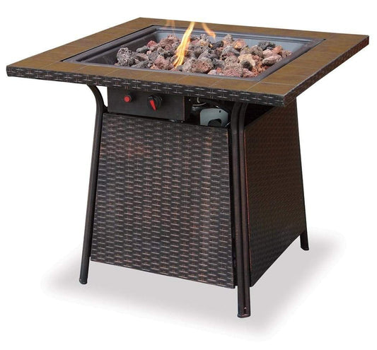 Endless Summer Fire Pit LP Gas Outdoor Fire Pit with Tile Mantle