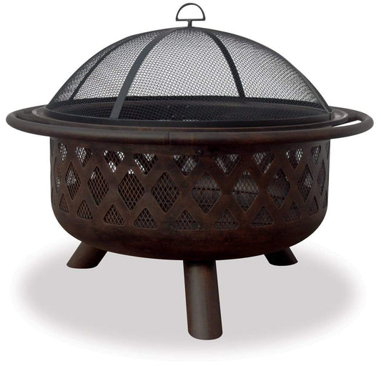Endless Summer Fire Pit OIL RUBBED BRONZE WOOD BURNING FIREBOWL WITH LATTICE DESIGN