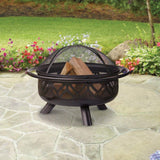 Endless Summer Fire Pit OIL RUBBED BRONZE WOOD BURNING OUTDOOR FIREBOWL WITH GEOMETRIC DESIGN