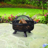 Endless Summer Fire Pit OIL RUBBED BRONZE WOOD BURNING OUTDOOR FIREBOWL WITH GEOMETRIC DESIGN