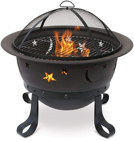 Endless Summer Fire Pit OIL RUBBED BRONZE WOOD BURNING OUTDOOR FIREBOWL WITH STARS AND MOONS