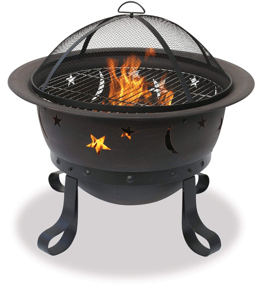 Endless Summer Fire Pit OIL RUBBED BRONZE WOOD BURNING OUTDOOR FIREBOWL WITH STARS AND MOONS