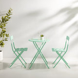 Crosley Furniture - Karlee 3Pc Indoor/Outdoor Metal Bistro Set Mint - Bistro Table & 2 Chairs