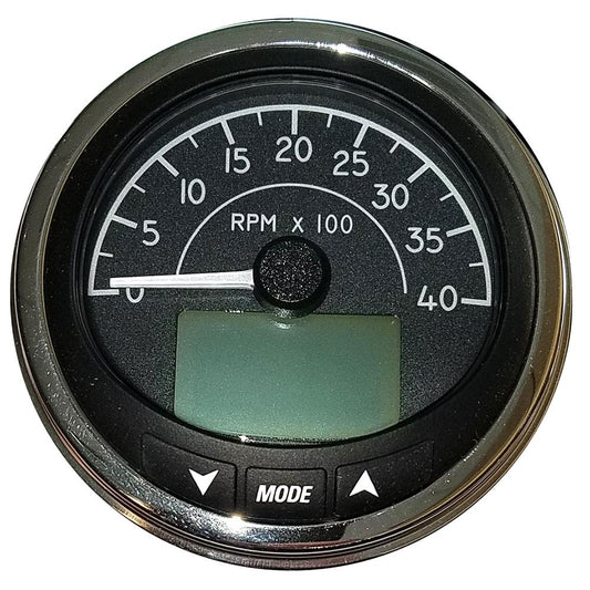 Faria Beede Instruments Gauges Faria 4" Tachometer (4000 RPM) J1939 Compatible w/o Pressure Port - Euro Black w/Stainless Steel Bezel [MGT059]