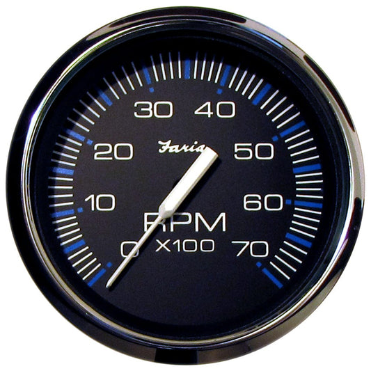 Faria Beede Instruments Gauges Faria Chesapeake Black 4" Tachometer - 7000 RPM (Gas) (All Outboards) [33718]