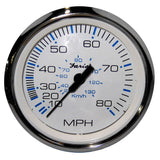 Faria Beede Instruments Gauges Faria Chesapeake White SS 4" Speedometer - 80MPH (Pitot) [33819]
