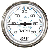 Faria Beede Instruments Gauges Faria Chesapeake White SS 4" Studded Speedometer - 60MPH (GPS) [33839]